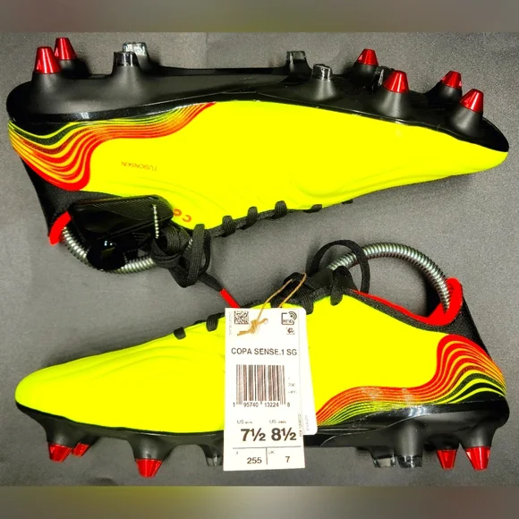 Adidas Copa Sense.1 SG Game Data Pack Soccer Cleats Solar Yellow Sz 7.5 Men